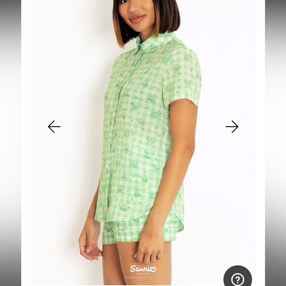 Blackmilk Tops - Blackmilk x Sanrio - Keroppi Cute As A Button Shirt Limited